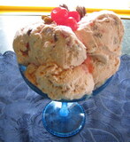 Cherry Pecan Ice Cream Jubilee in a goblet